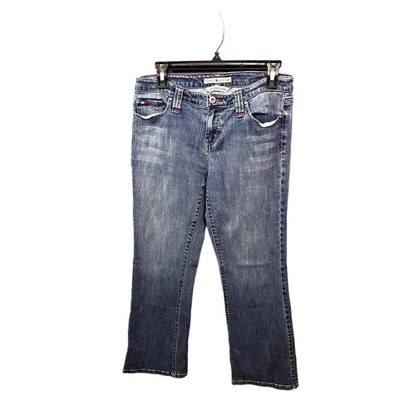 TOMMY HILFIGER‎ Jeans Womens size 8 Vintage Low Rise Flare Bell Bottoms Denim - Picture 2 of 9